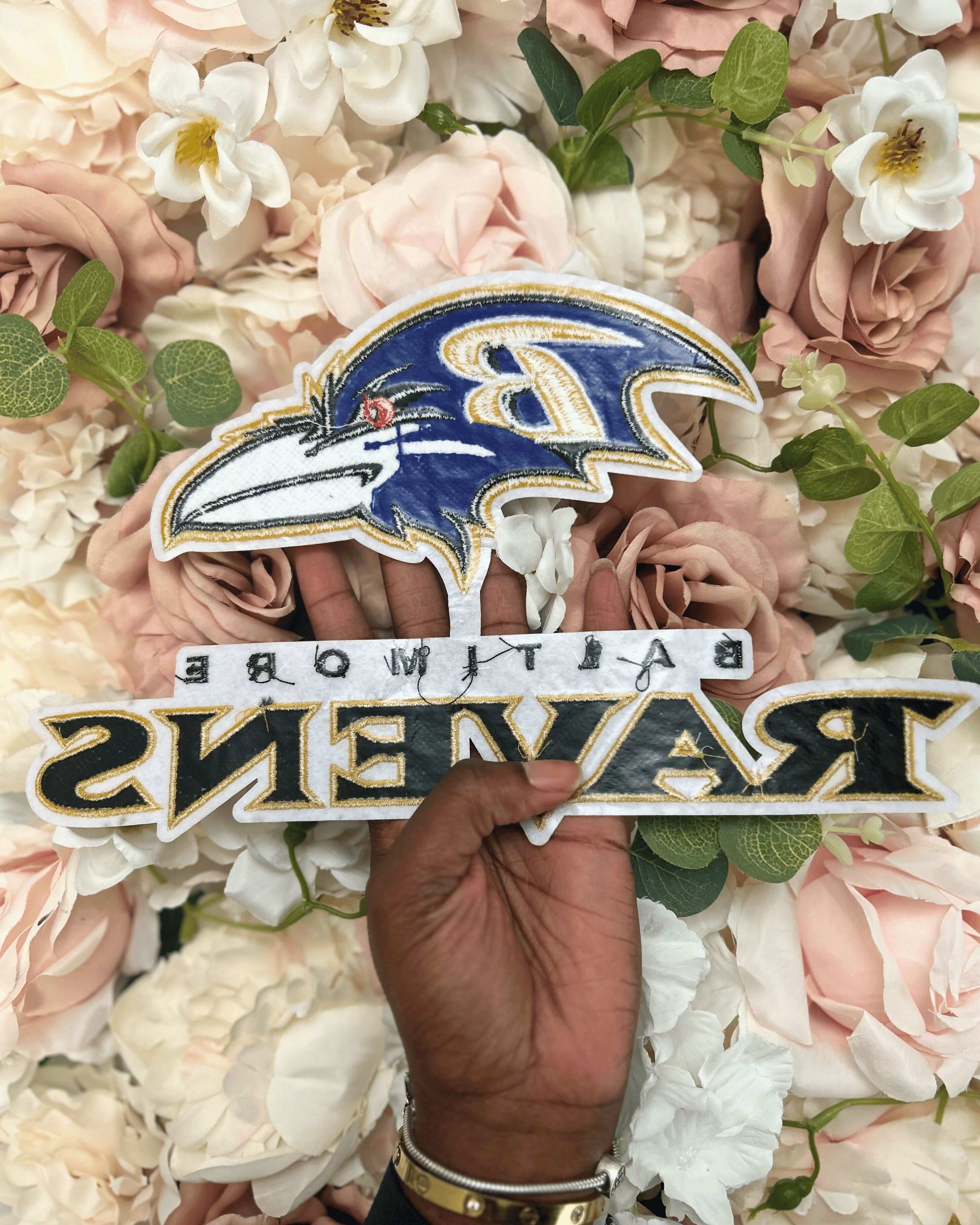 Baltimore Football Chenille Patch - PATCH ONLY - 10.5" Iron On Applique