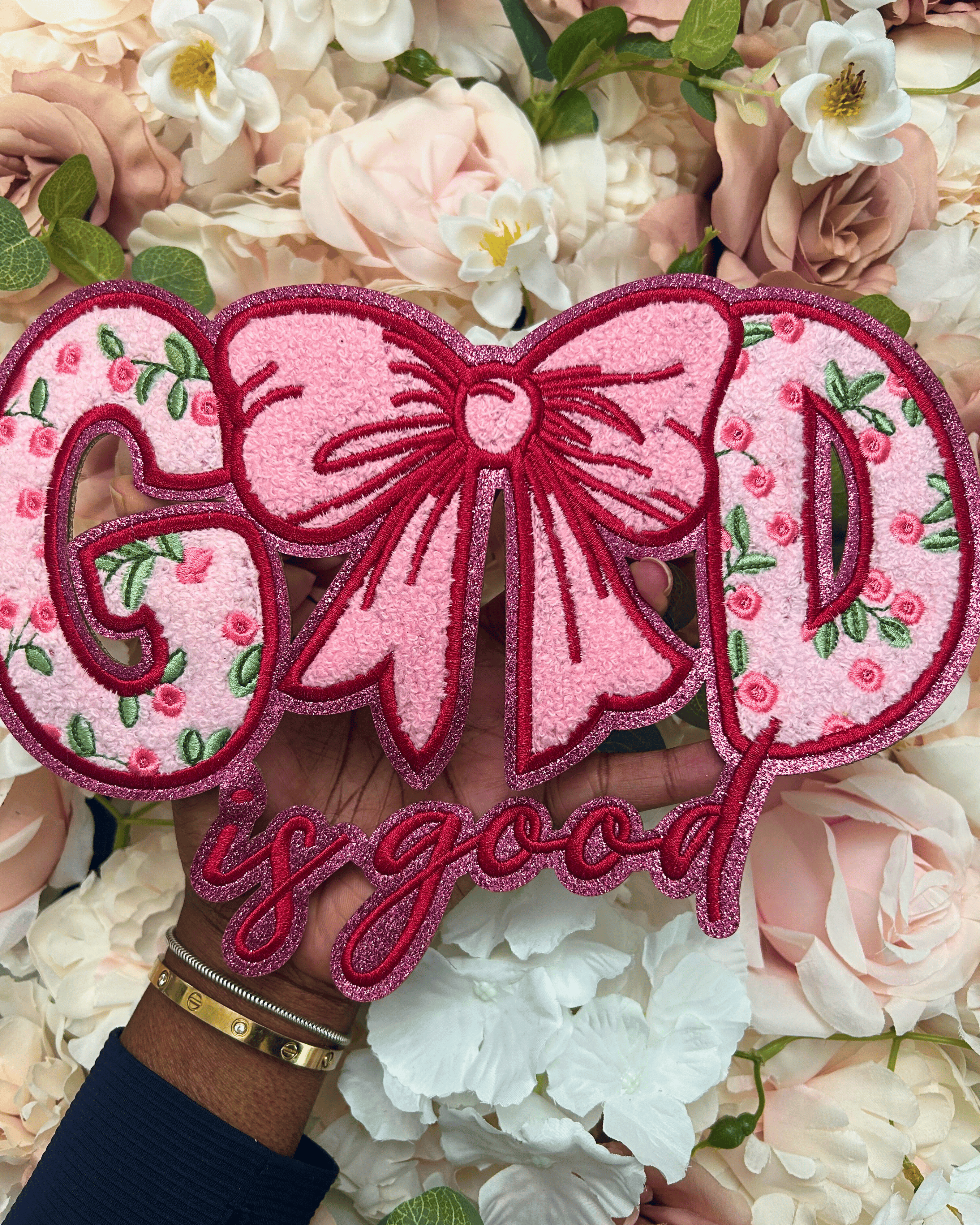 God is Good Chenille Patch - PATCH ONLY - 10.5" Iron On Applique