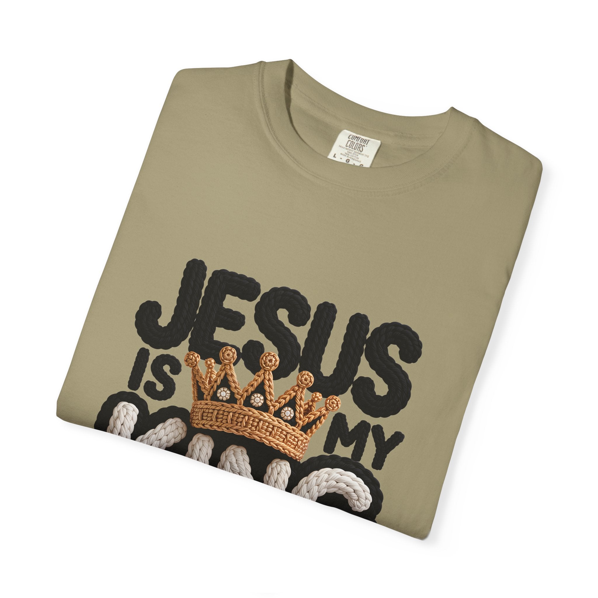Jesus Is My King Shirt Comfort Colors | Christian Graphic Tee | Faith Shirt for Women | Gospel Shirt | Religious Tee Christian Streetwear | Bible Verse T-Shirt