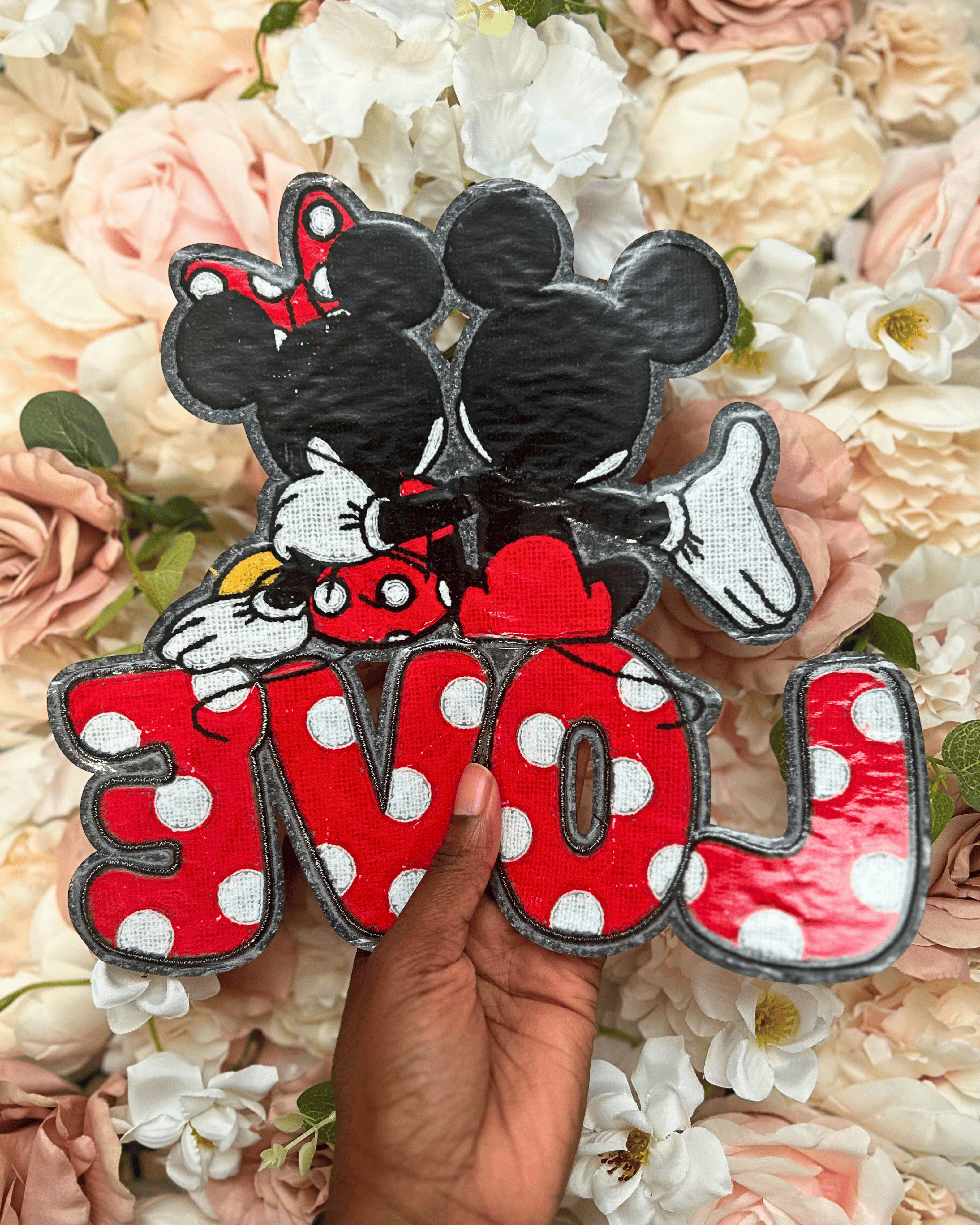 Polka Dot Love Chenille Patch - PATCH ONLY - 10.5" Iron On Applique