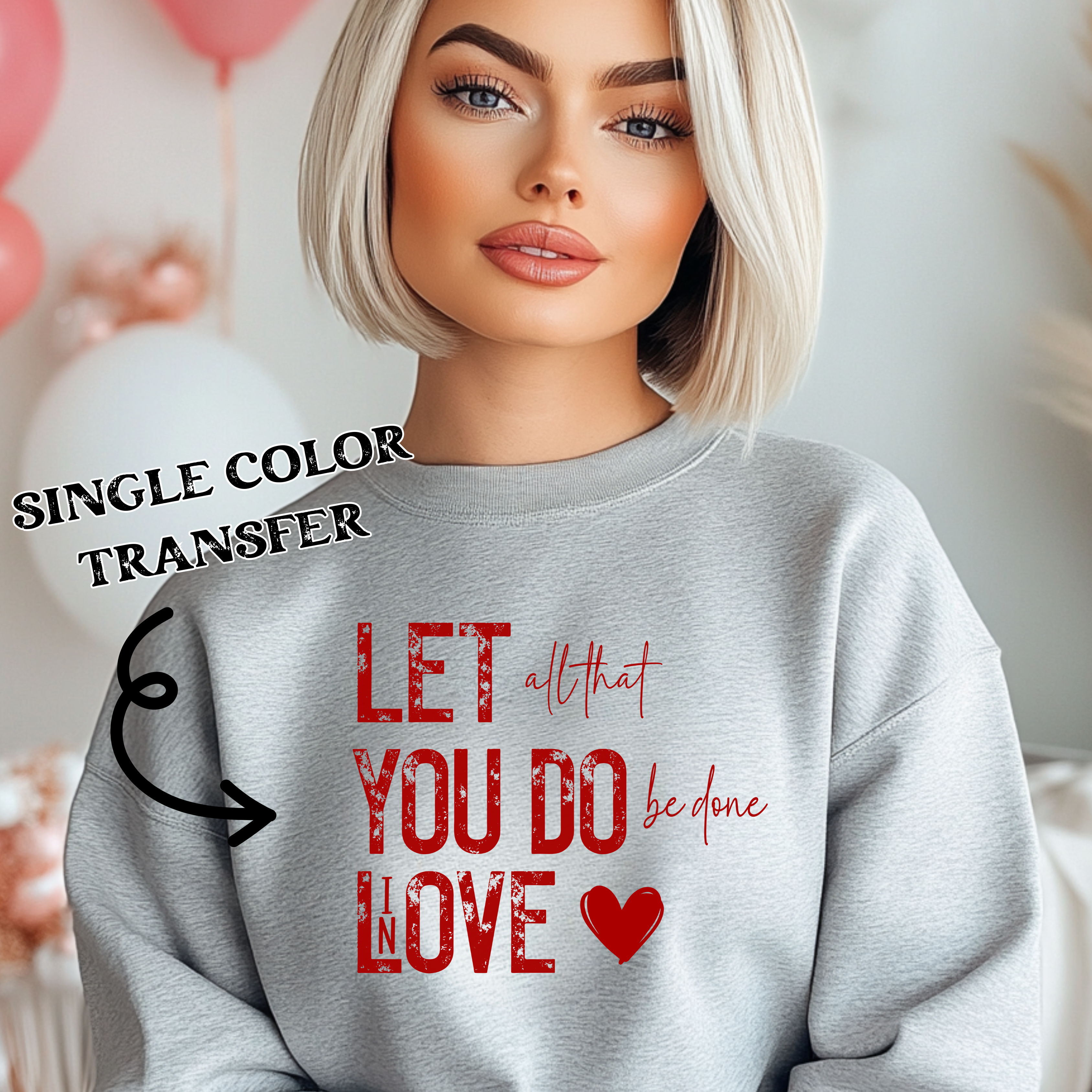 Do It In Love design printed on soft cotton tee and sweatshirt, featuring motivational graphic tee