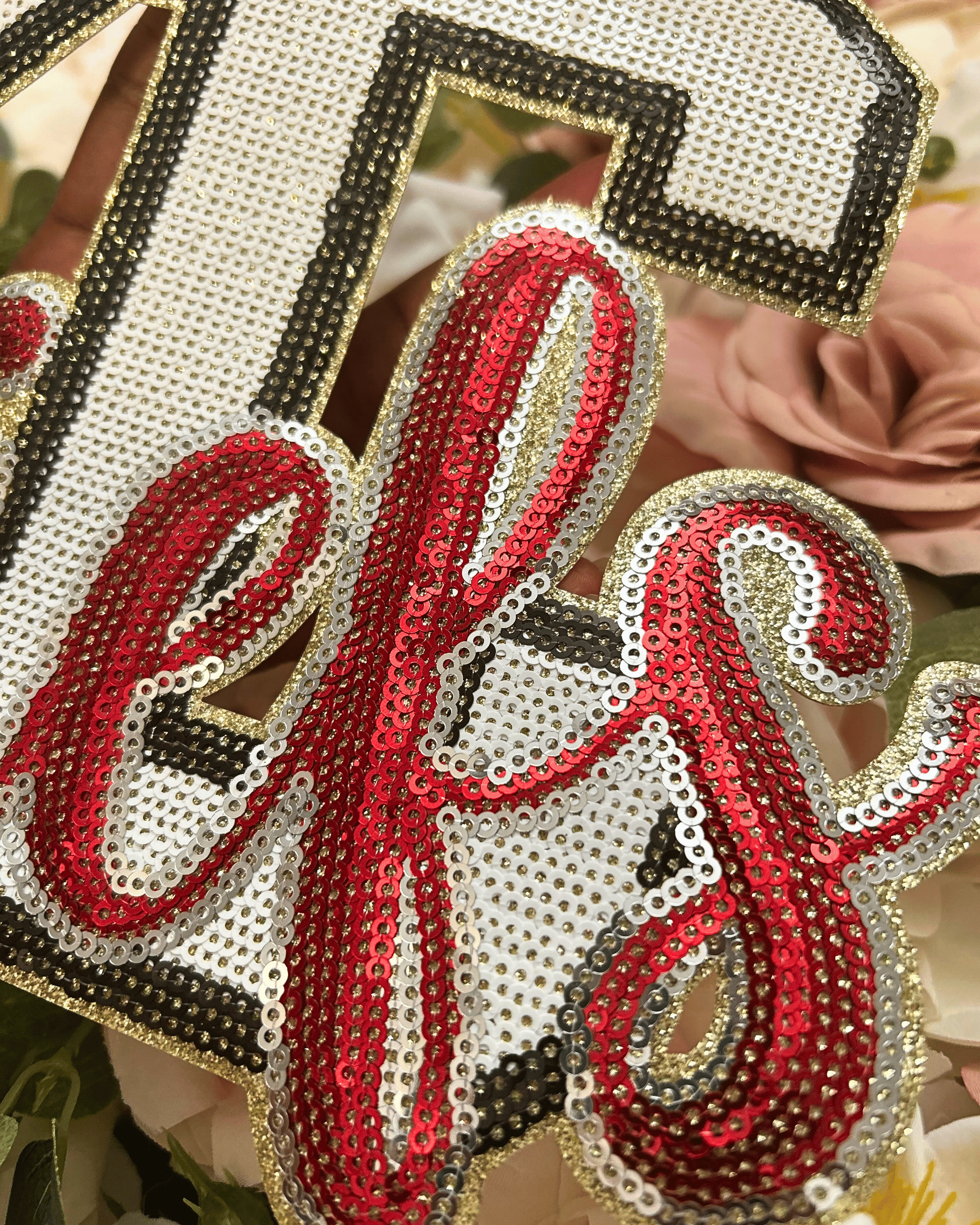 KC Football Chenille Patch- Iron on with Heat Activated Adhesive Backing 10.5 Inch