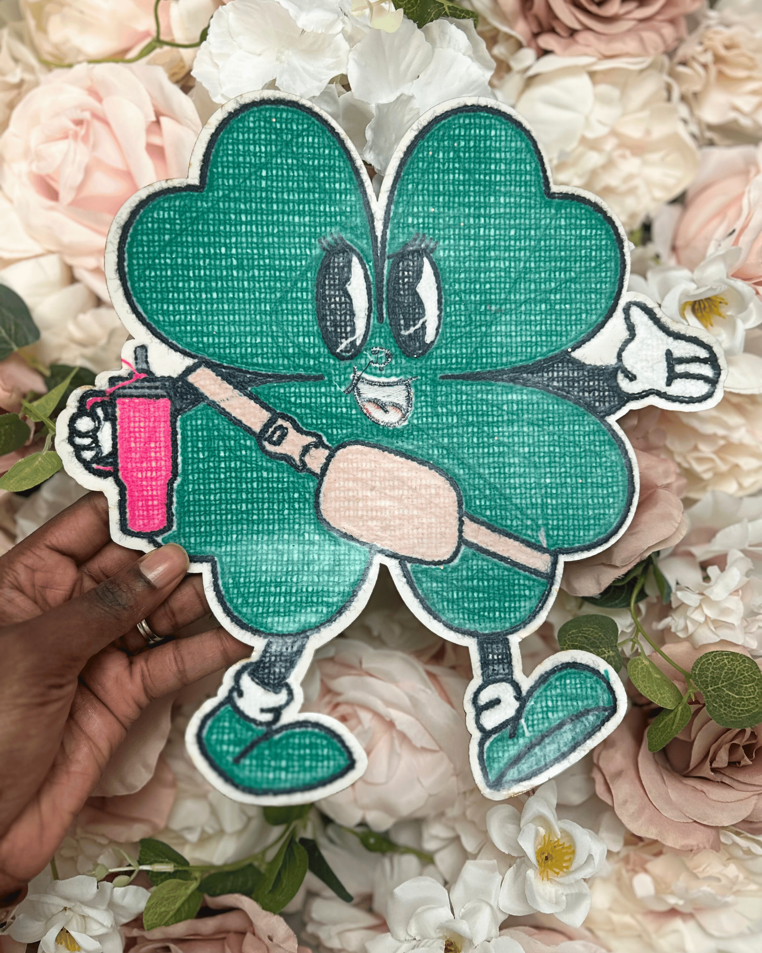 Bougie Clover Chenille Patch - PATCH ONLY - 10.5" Iron On Applique