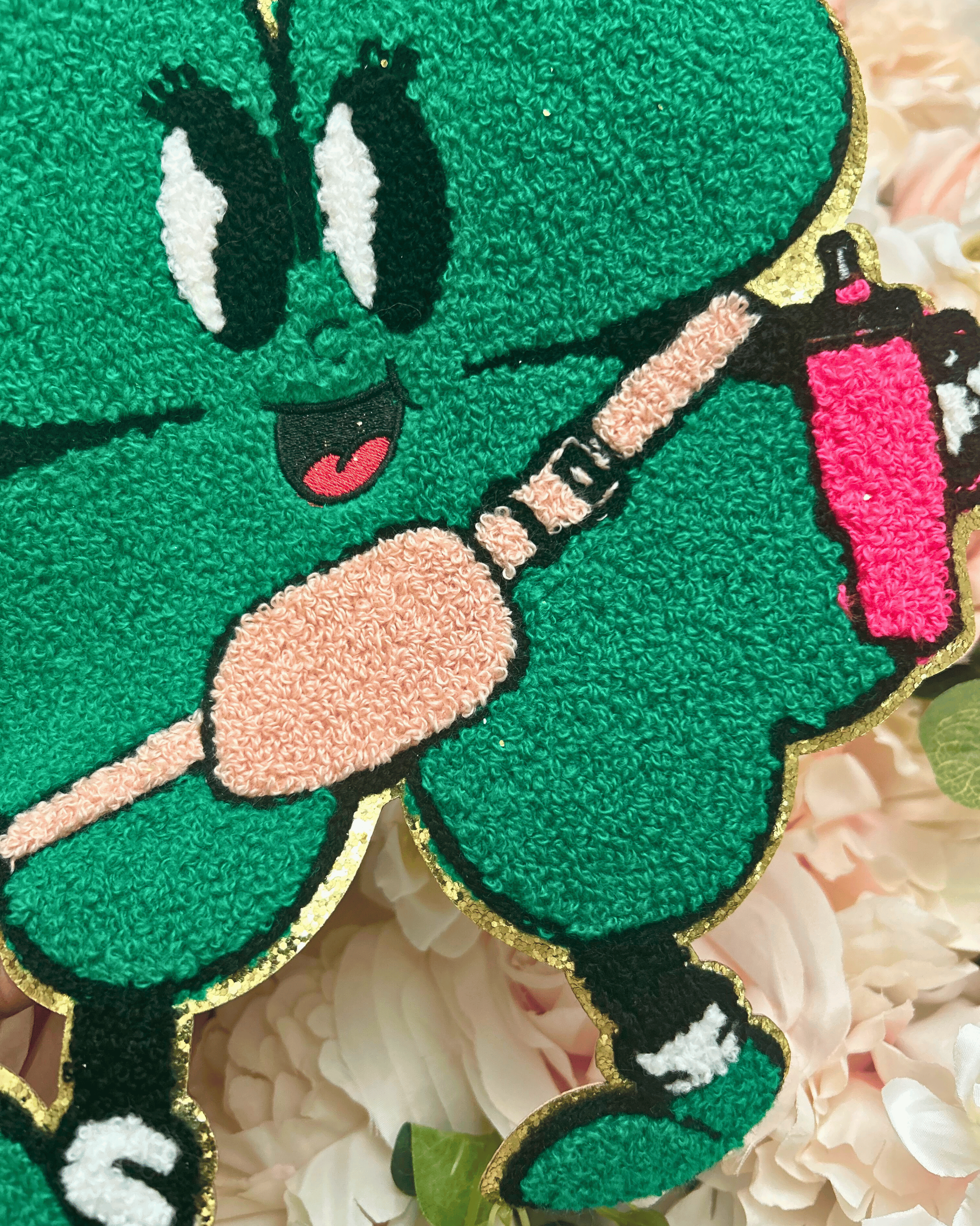 Bougie Clover Chenille Patch - PATCH ONLY - 10.5" Iron On Applique