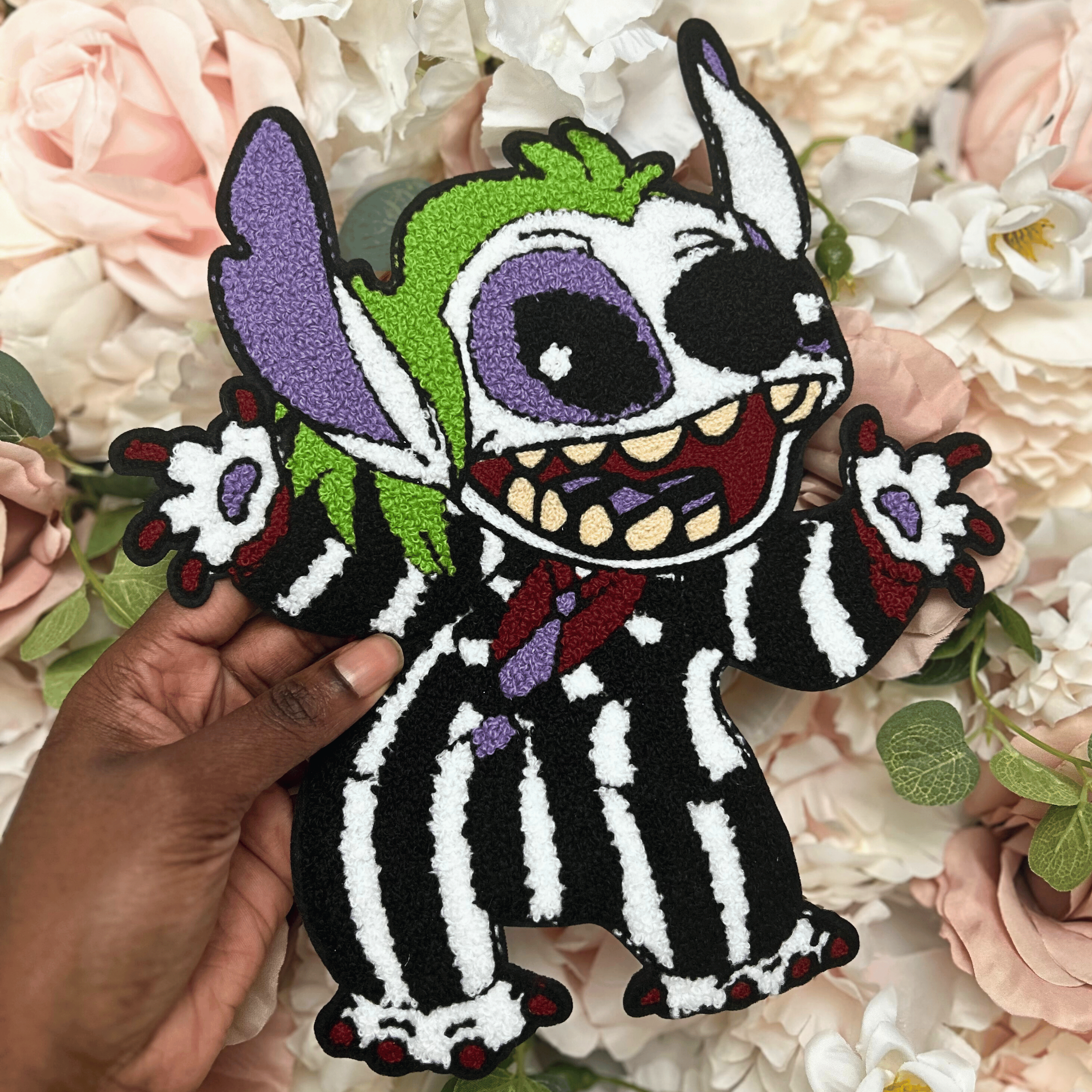 Halloween Monster Chenille Patch-Iron On Applique with Heat Activated Backing