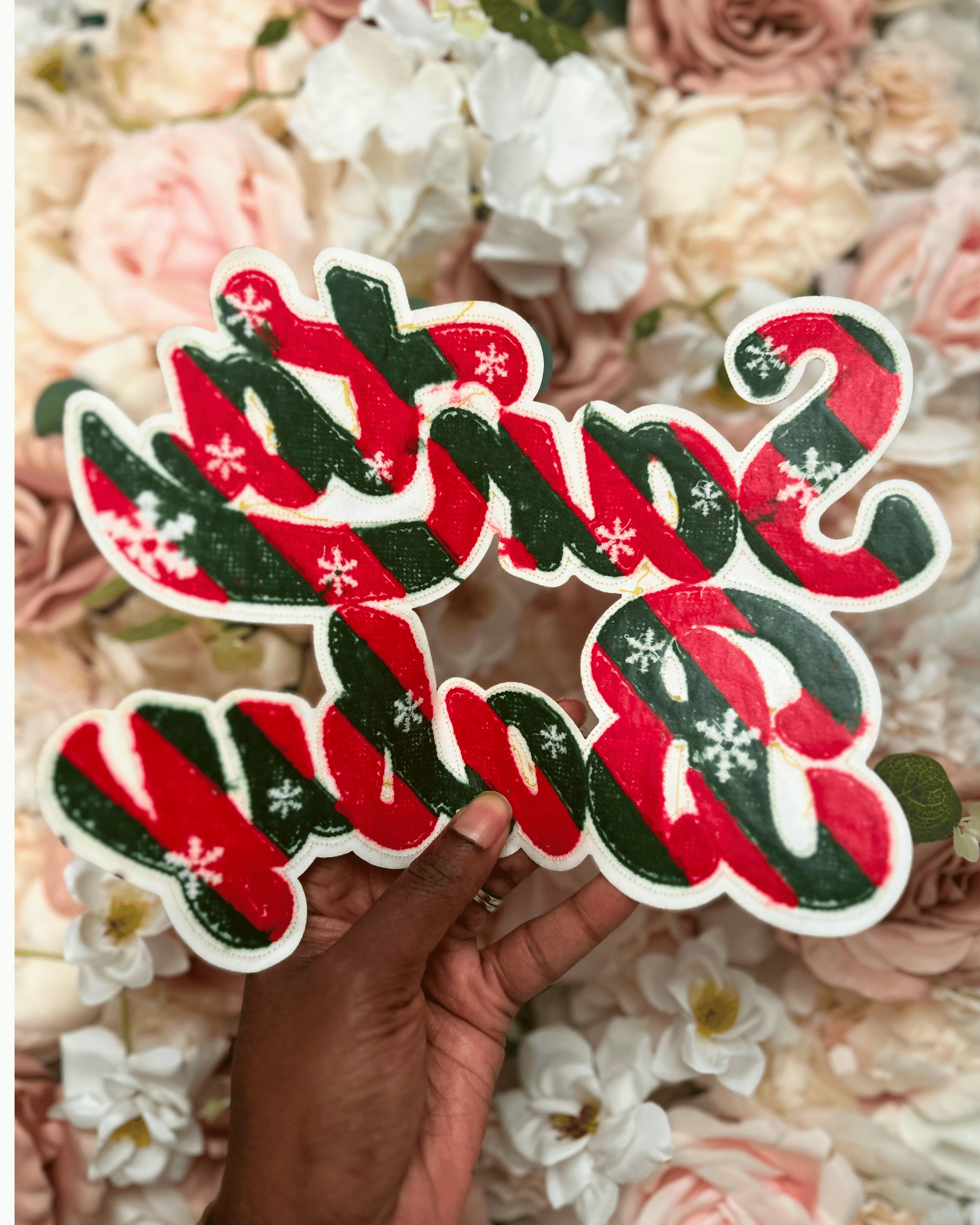 Christmas Santa Baby Chenille Patch - PATCH ONLY - 10.5" Iron On Applique