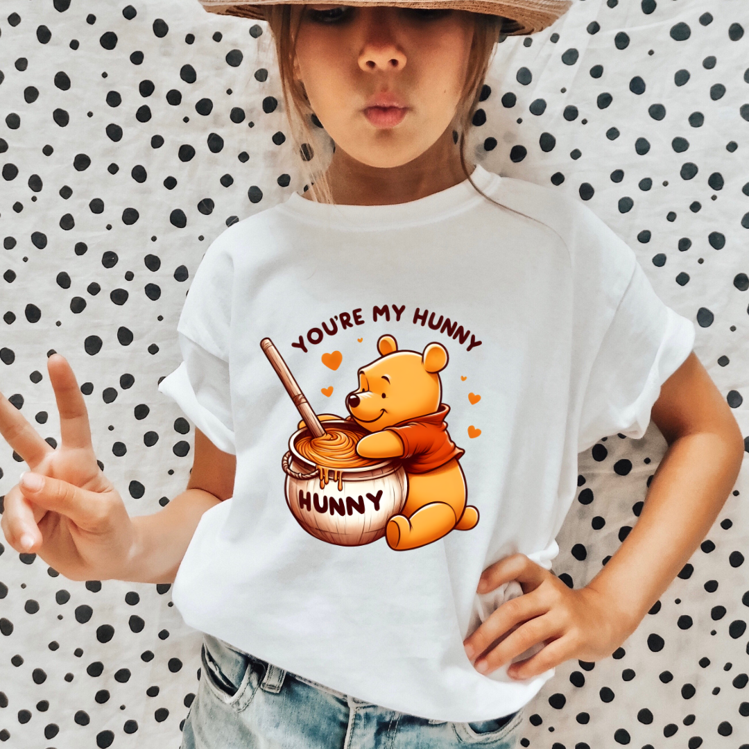 My Hunny design printed on soft cotton tee and sweatshirt, featuring motivational graphic tee