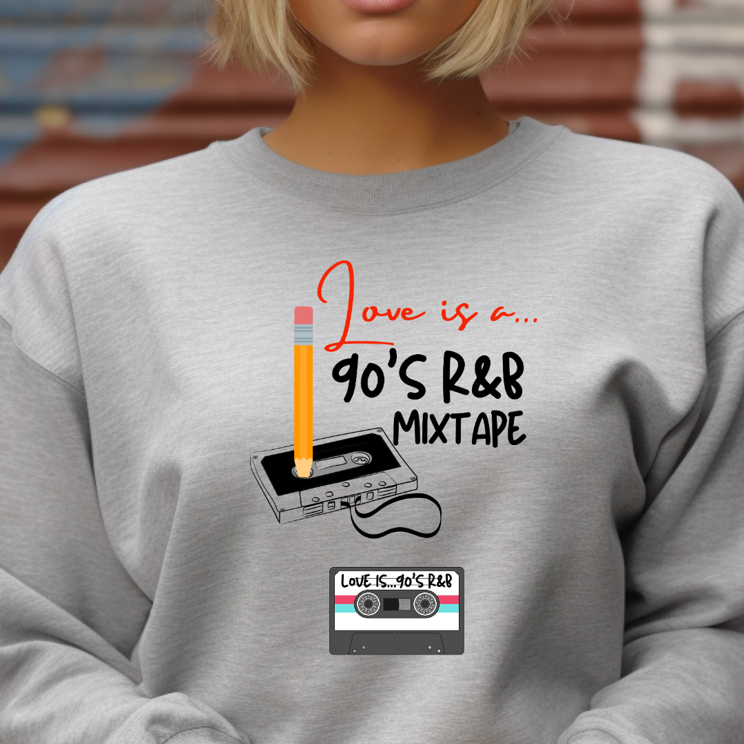 Love Is A design printed on soft cotton tee and sweatshirt, featuring motivational graphic tee