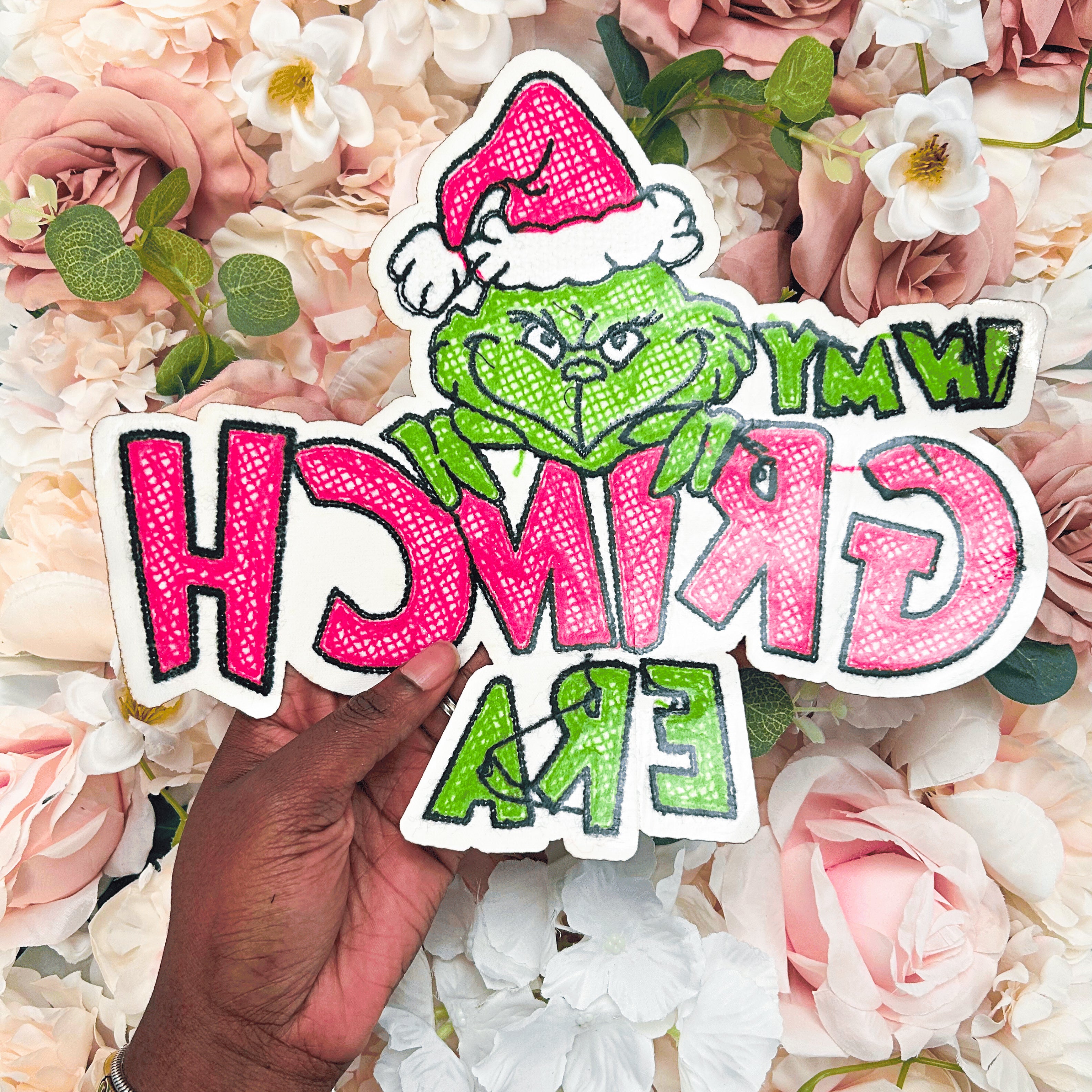 Grinch Era Chenille Patch - PATCH ONLY - 10.5" Iron On Applique