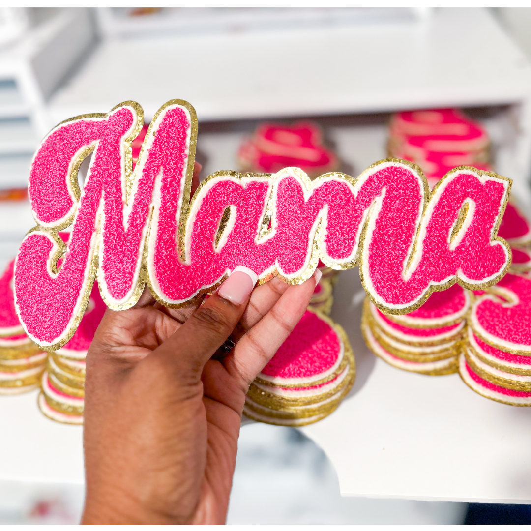 MAMA (PINK & GOLD) -Chenille Patch