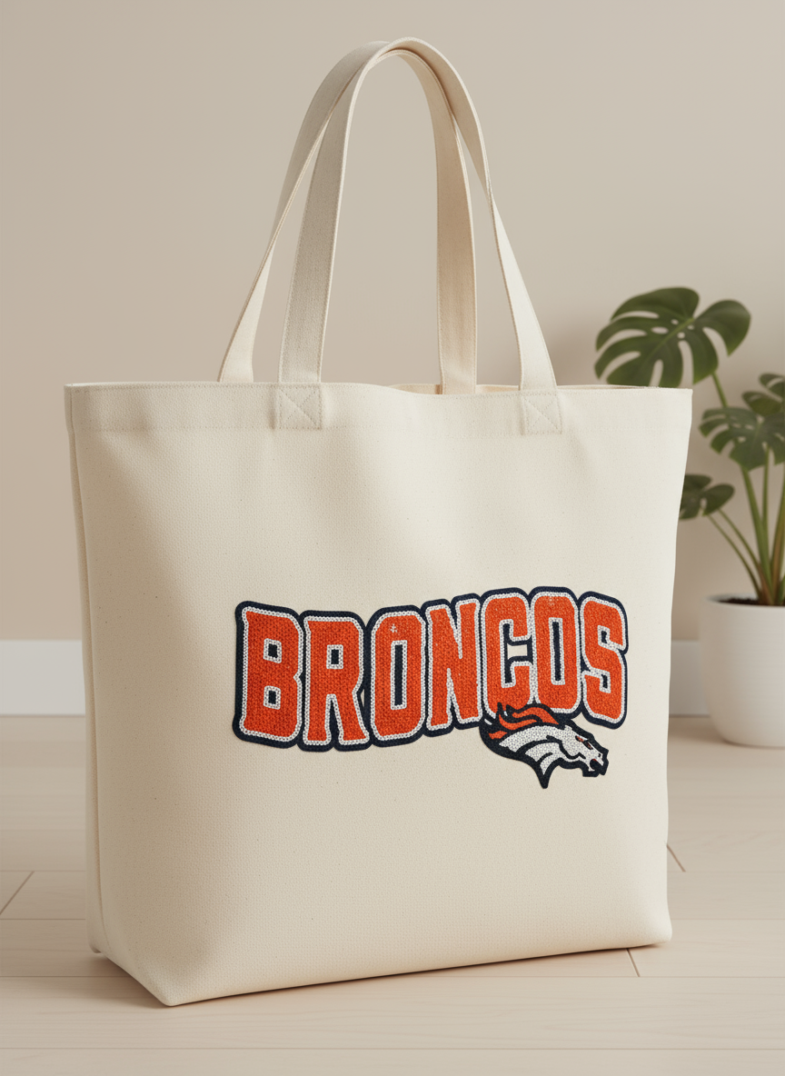 Broncos Patch on Tote Bag