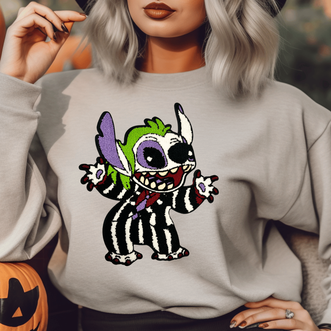 Halloween Monster Chenille Patch-Iron On Applique with Heat Activated Backing