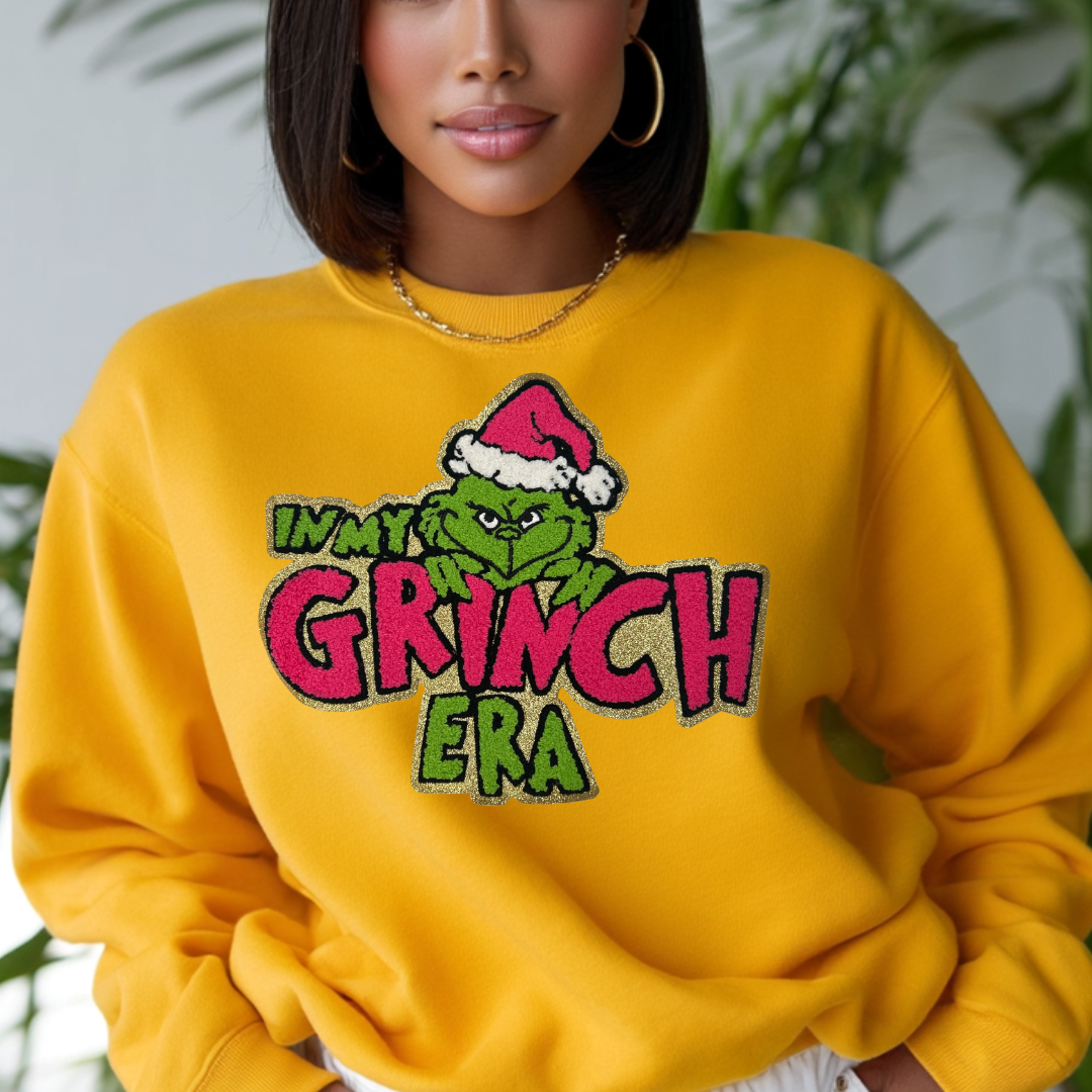 Grinch Era Chenille Patch - PATCH ONLY - 10.5" Iron On Applique