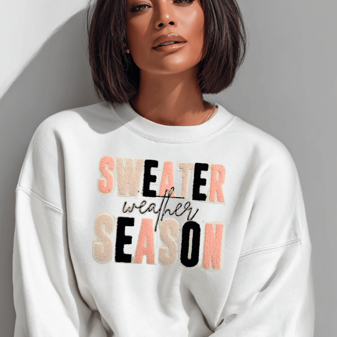 Sweater Weather Season Chenille Patch - PATCH ONLY - 10.5" Iron On Applique