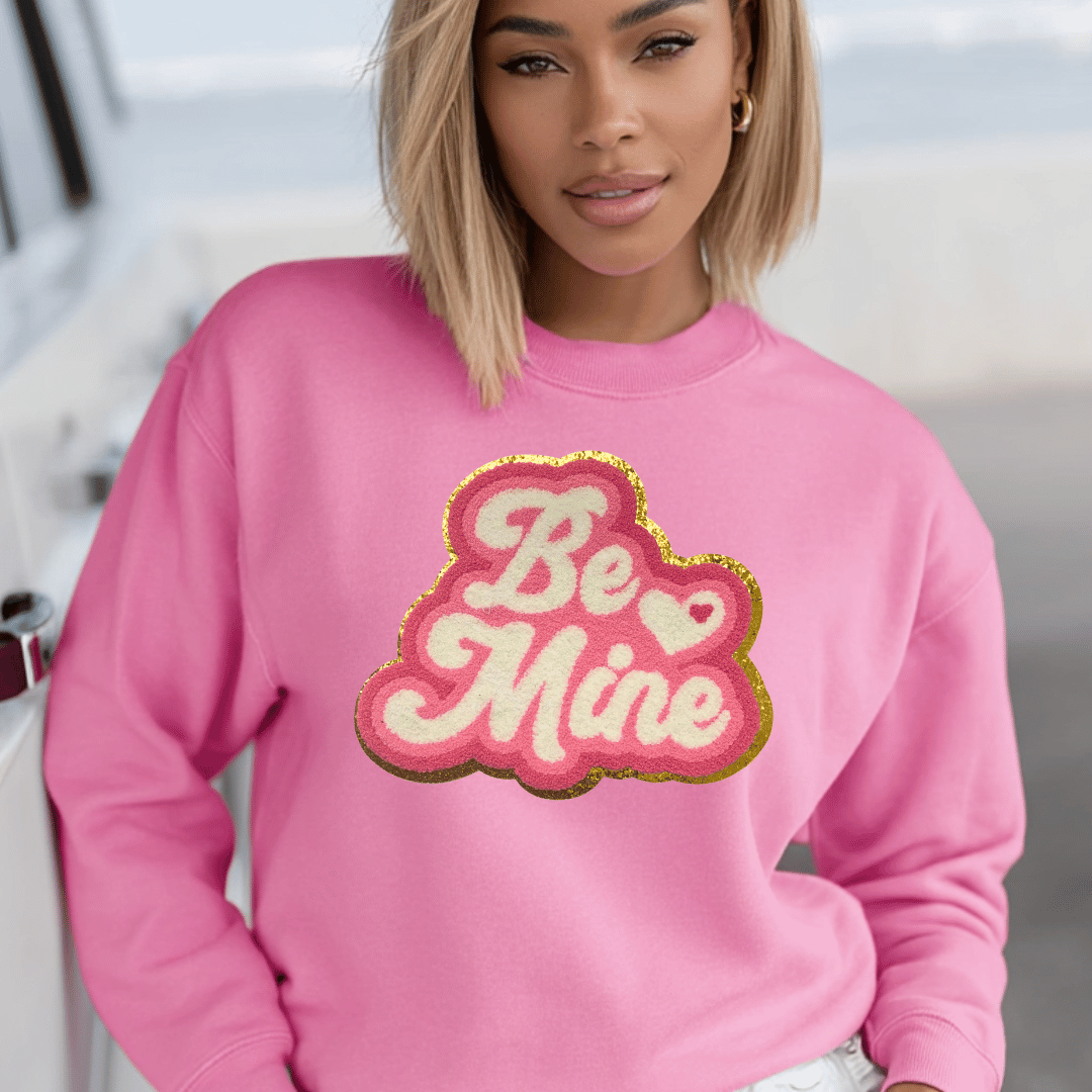 Valentine Be Mine Chenille Patch - PATCH ONLY - 10.5" Iron On Applique