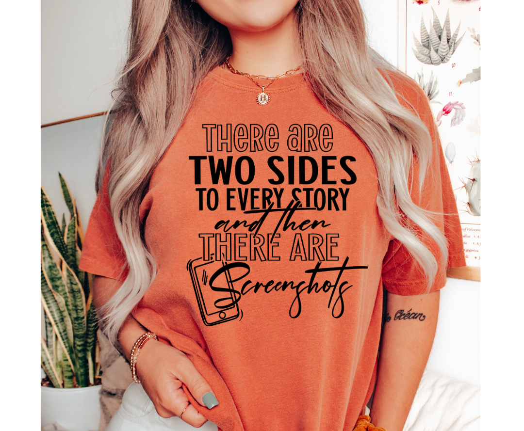Two Sides design printed on soft cotton tee and sweatshirt, featuring motivational graphic tee