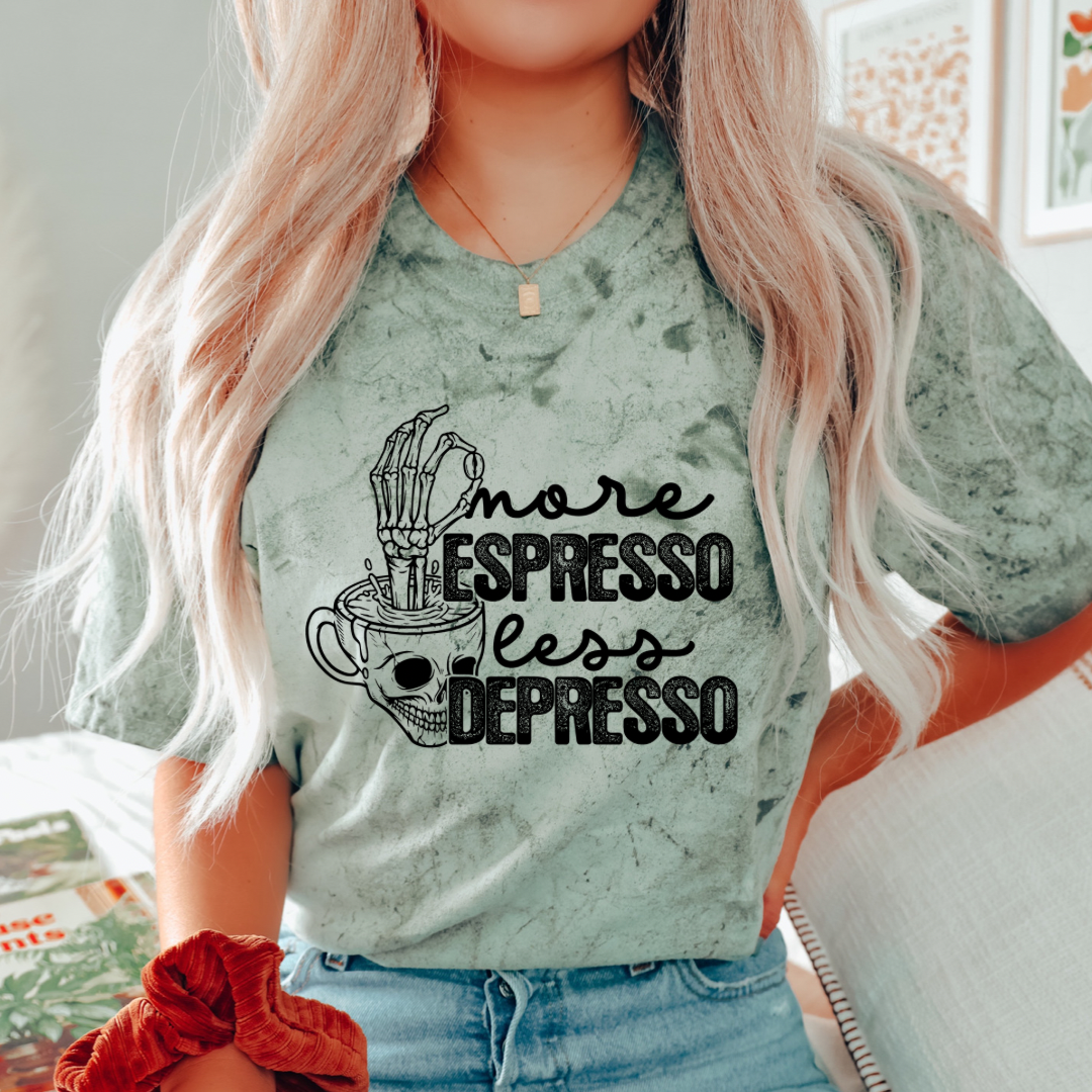 More Expresso design printed on soft cotton tee and sweatshirt, featuring motivational graphic tee