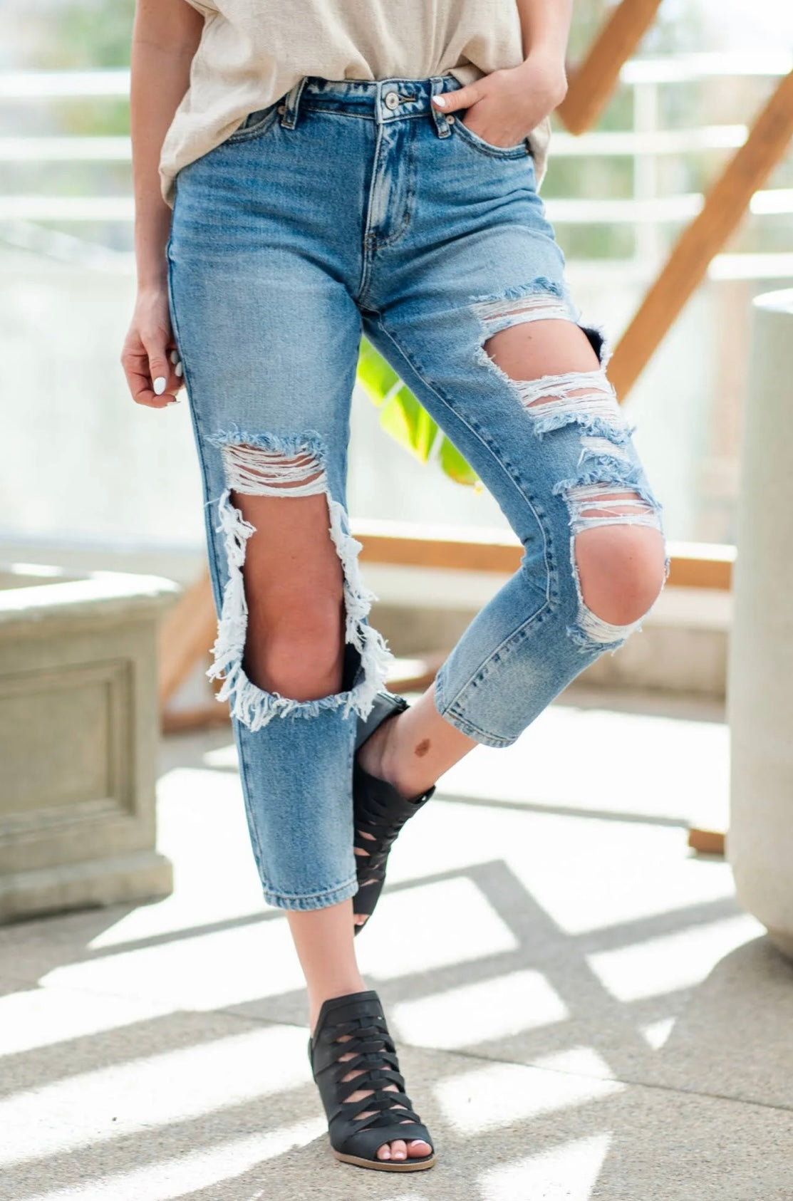 High Rise Boyfriend Jeans - Malitreend