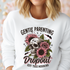Gentle Parenting Dropout design printed on soft cotton tee and sweatshirt, featuring motivational graphic tee