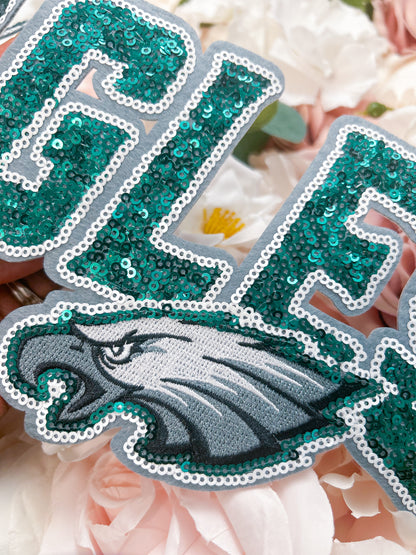 Philadelphia Football Chenille Patch - PATCH ONLY - 10.5" Iron On Applique