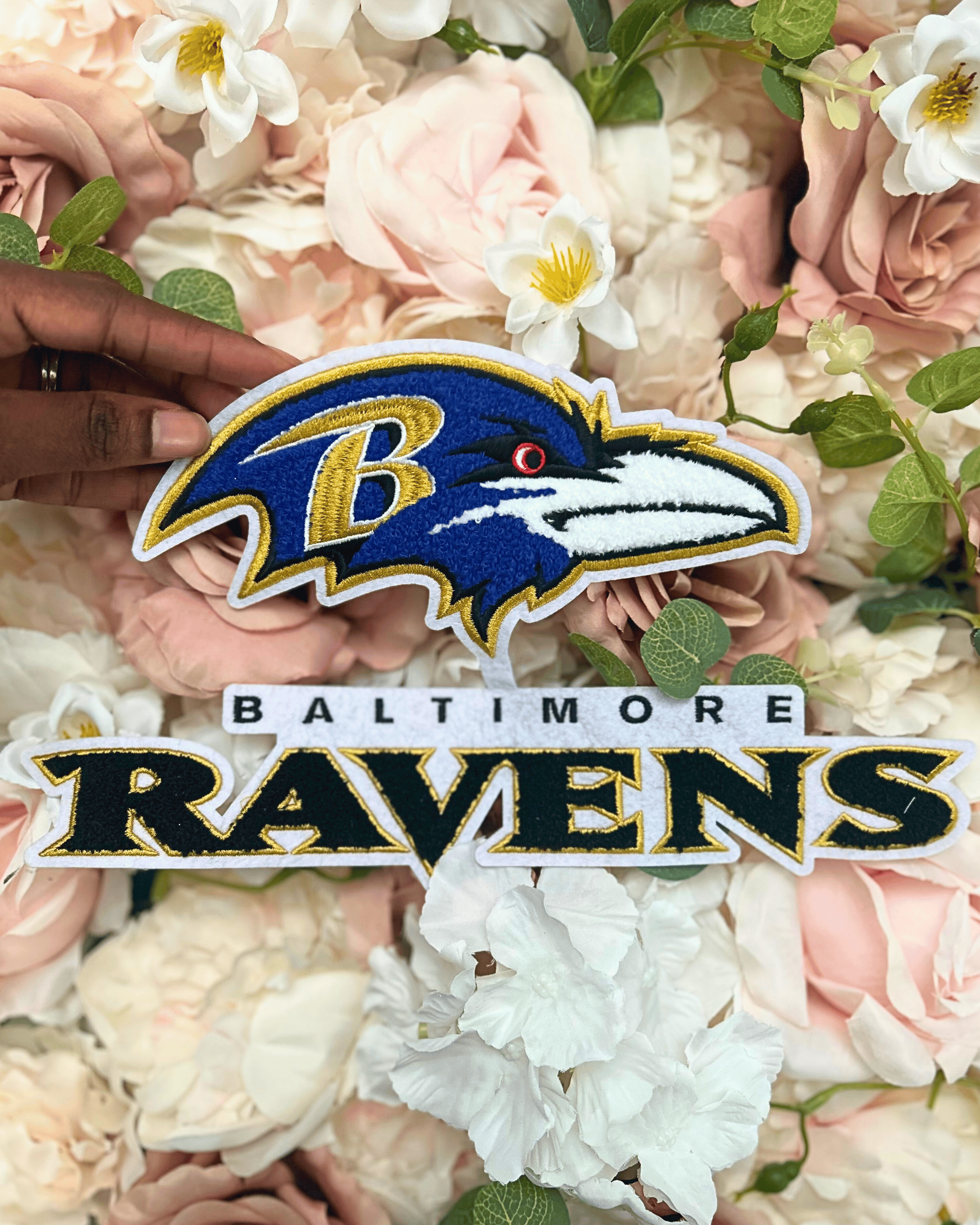 Baltimore Football Chenille Patch - PATCH ONLY - 10.5&quot; Iron On Applique