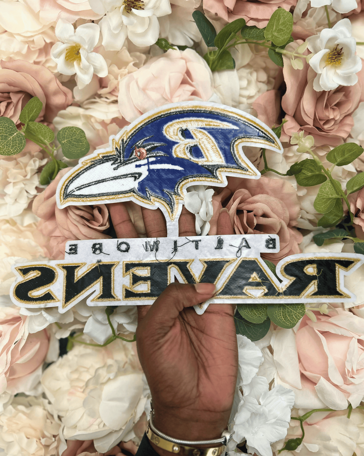 Baltimore Football Chenille Patch - PATCH ONLY - 10.5&quot; Iron On Applique