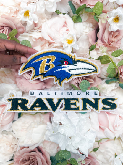 Baltimore Football Chenille Patch - PATCH ONLY - 10.5" Iron On Applique
