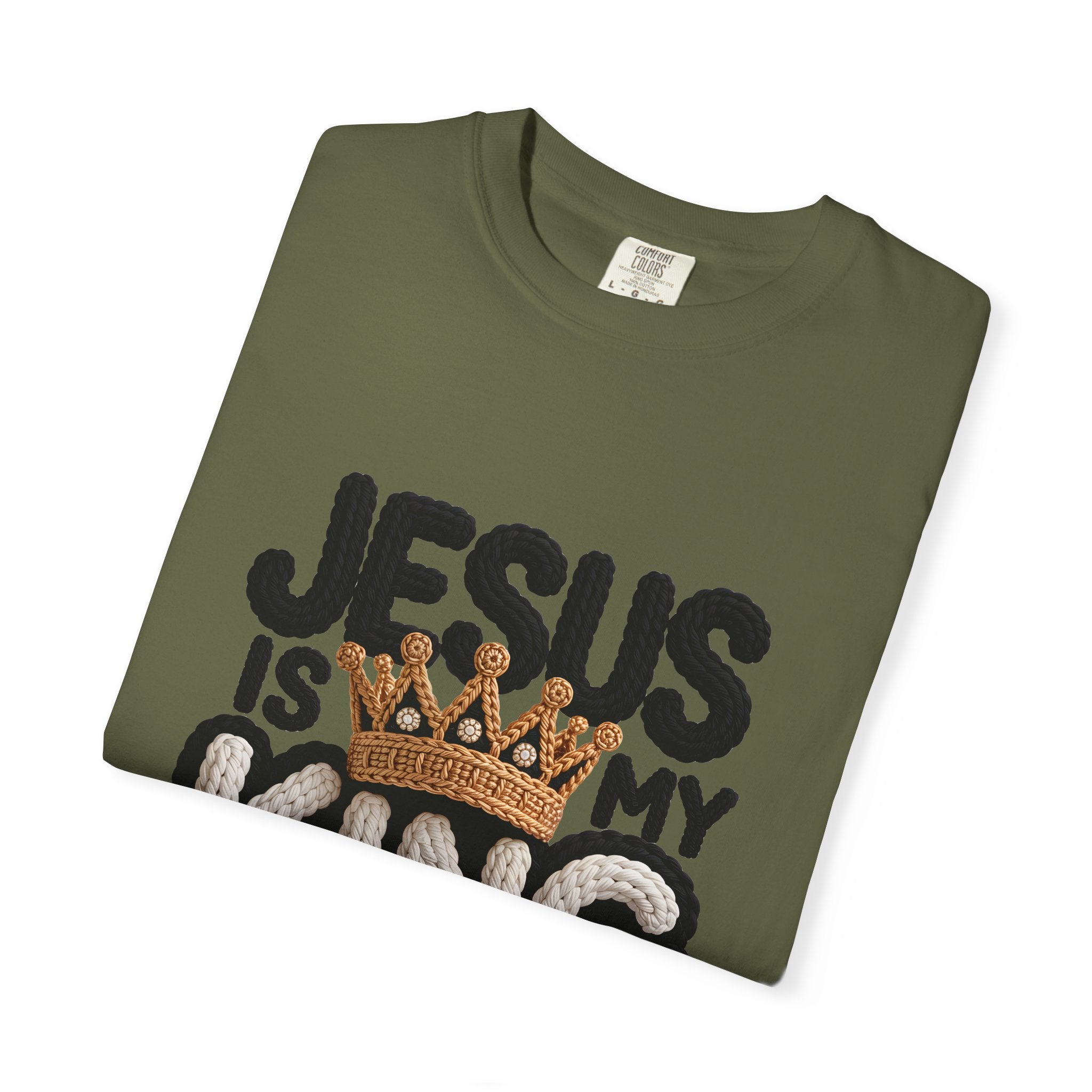Jesus Is My King Shirt Comfort Colors | Christian Graphic Tee | Faith Shirt for Women | Gospel Shirt | Religious Tee Christian Streetwear | Bible Verse T-Shirt