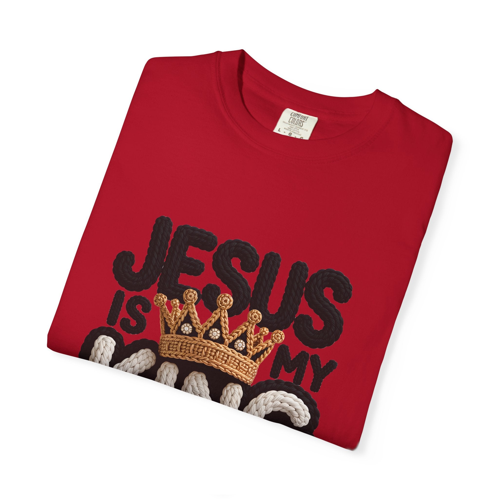 Jesus Is My King Shirt Comfort Colors | Christian Graphic Tee | Faith Shirt for Women | Gospel Shirt | Religious Tee Christian Streetwear | Bible Verse T-Shirt