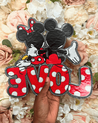 Polka Dot Love Chenille Patch - PATCH ONLY - 10.5&quot; Iron On Applique