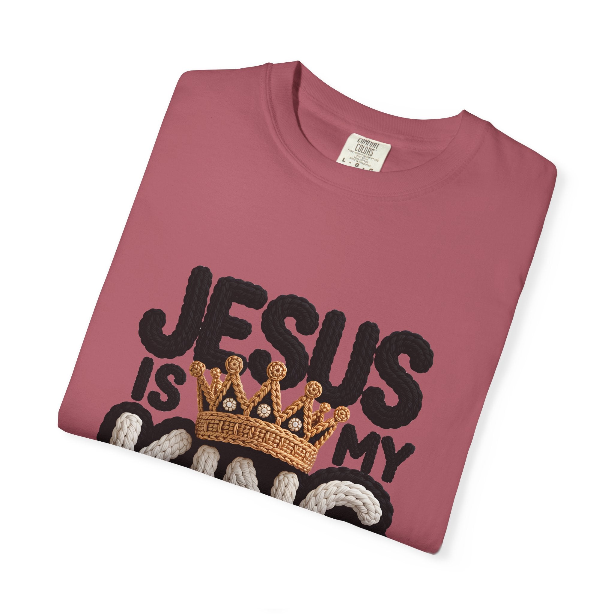 Jesus Is My King Shirt Comfort Colors | Christian Graphic Tee | Faith Shirt for Women | Gospel Shirt | Religious Tee Christian Streetwear | Bible Verse T-Shirt