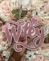Pink Wifey Chenille Patch - PATCH ONLY - 10.5