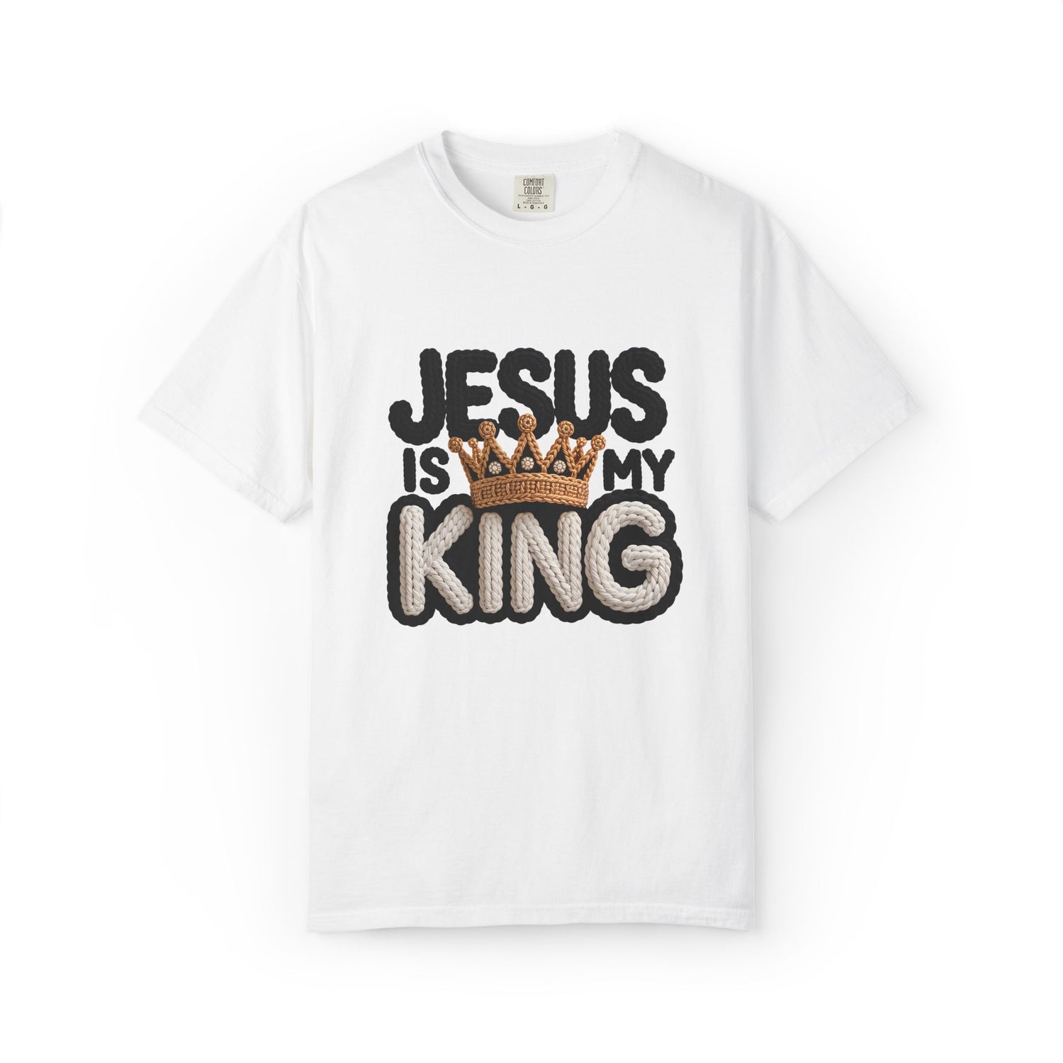 Jesus Is My King Shirt Comfort Colors | Christian Graphic Tee | Faith Shirt for Women | Gospel Shirt | Religious Tee Christian Streetwear | Bible Verse T-Shirt