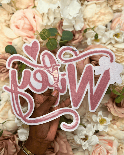 Pink Wifey Chenille Patch - PATCH ONLY - 10.5&quot; Iron On Applique