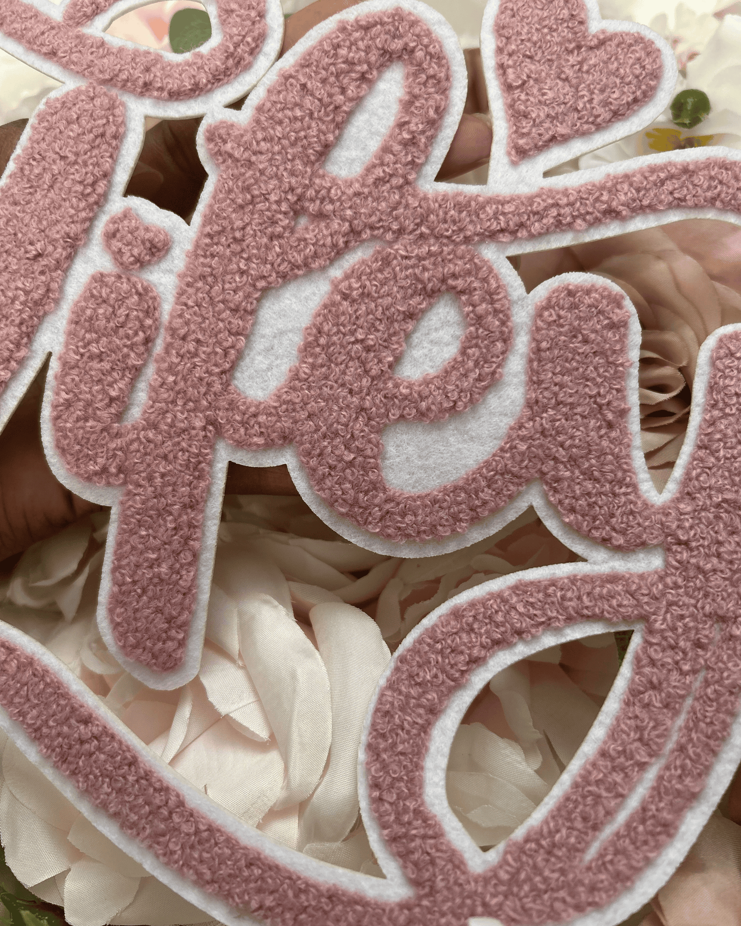 Pink Wifey Chenille Patch - PATCH ONLY - 10.5&quot; Iron On Applique