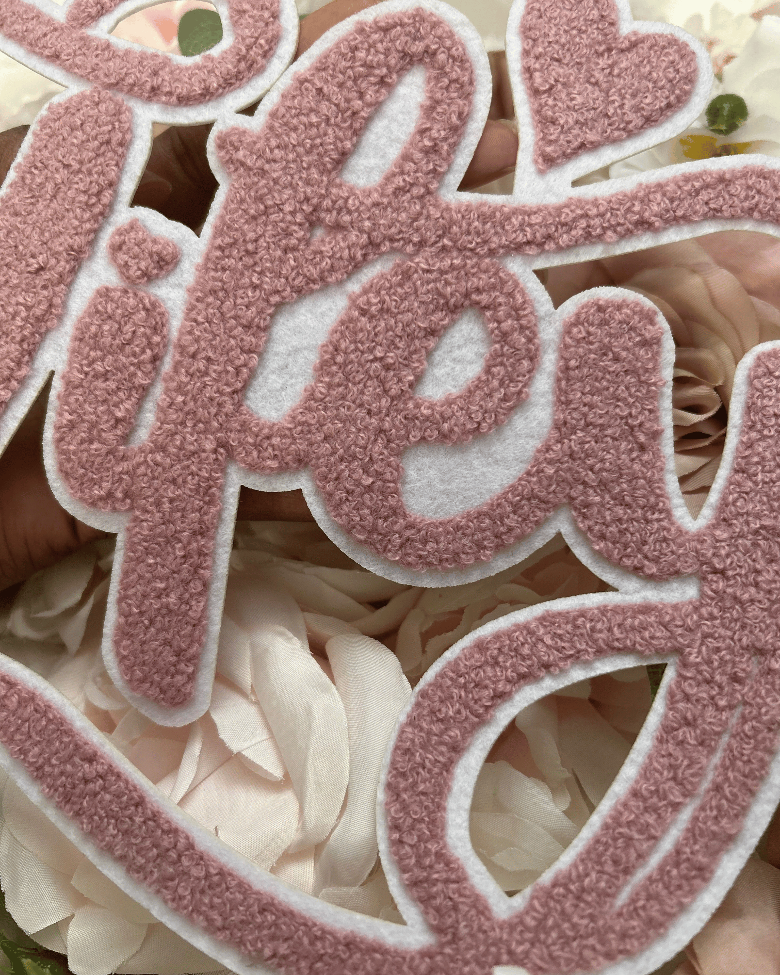 Pink Wifey Chenille Patch - PATCH ONLY - 10.5&quot; Iron On Applique