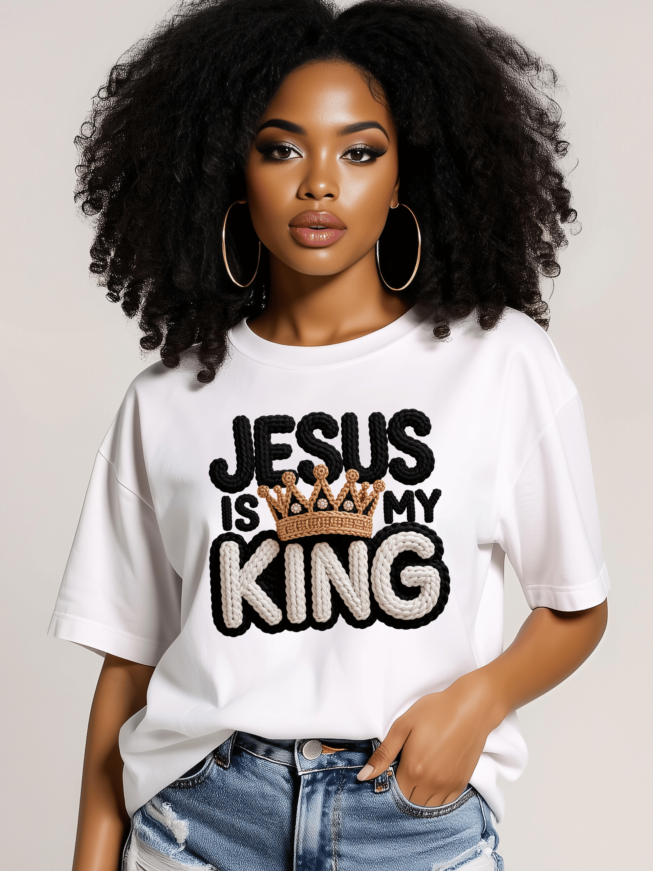 Jesus Is My King Shirt Comfort Colors | Christian Graphic Tee | Faith Shirt for Women | Gospel Shirt | Religious Tee Christian Streetwear | Bible Verse T-Shirt