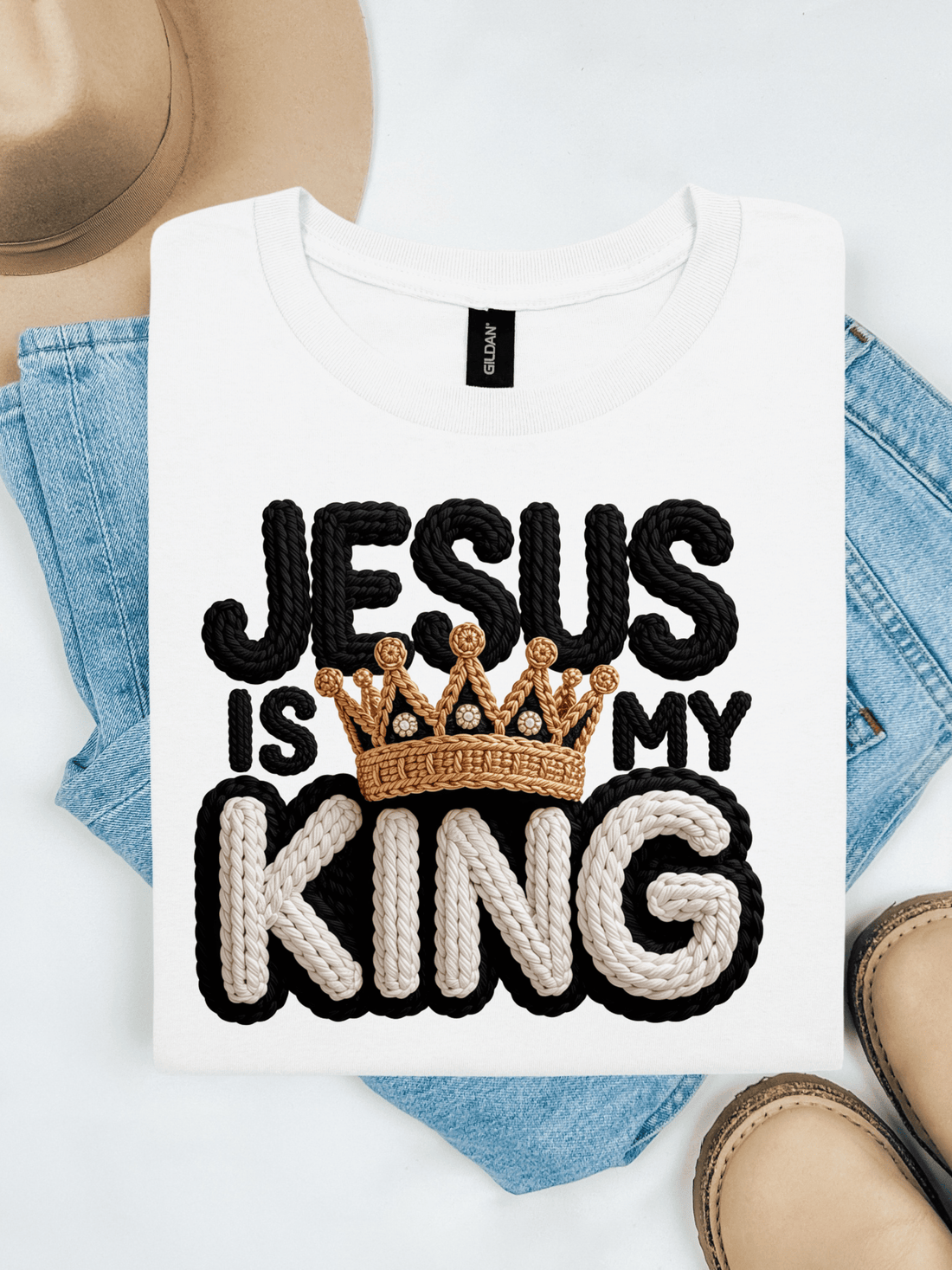 Jesus Is My King Shirt Comfort Colors | Christian Graphic Tee | Faith Shirt for Women | Gospel Shirt | Religious Tee Christian Streetwear | Bible Verse T-Shirt