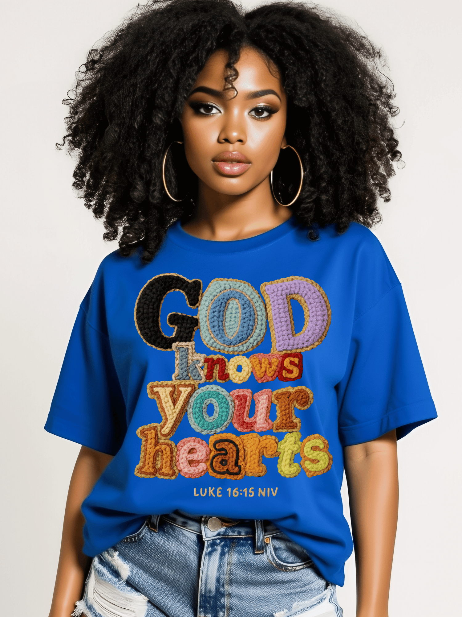 God Knows Your Hearts 3D Crochet Effect T-Shirt