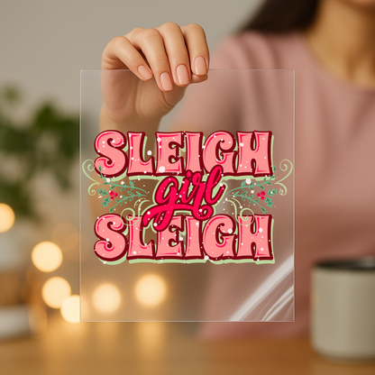 Sleigh Girl Sleigh screen print transfer sheet