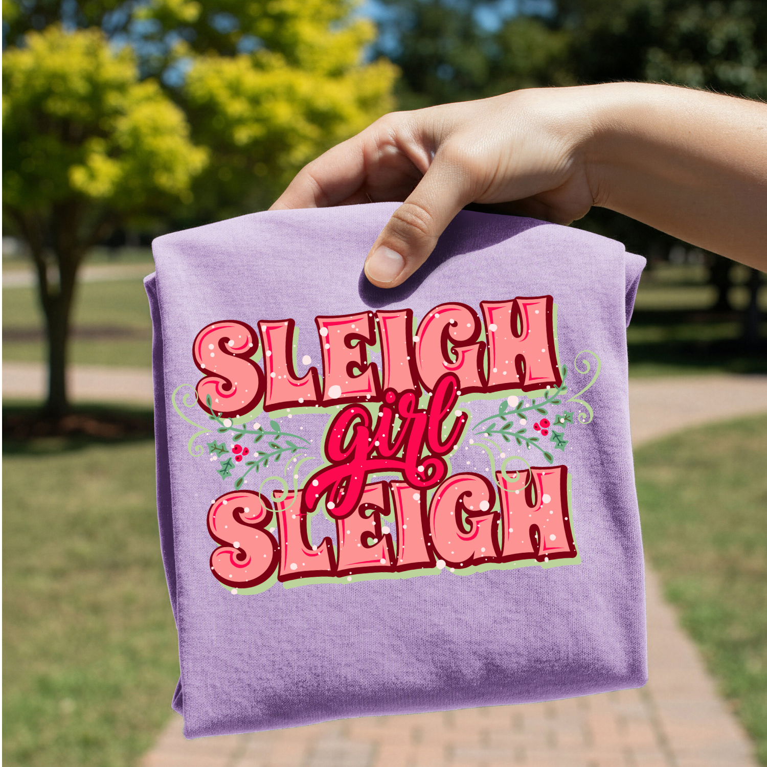 Sleigh Girl Sleigh design on shirt