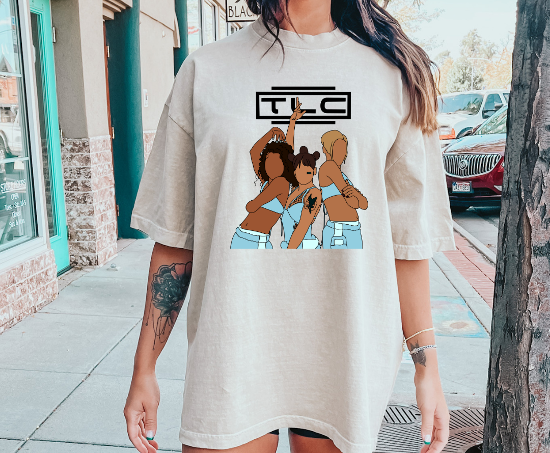 Tlc design printed on soft cotton tee and sweatshirt, featuring motivational graphic tee