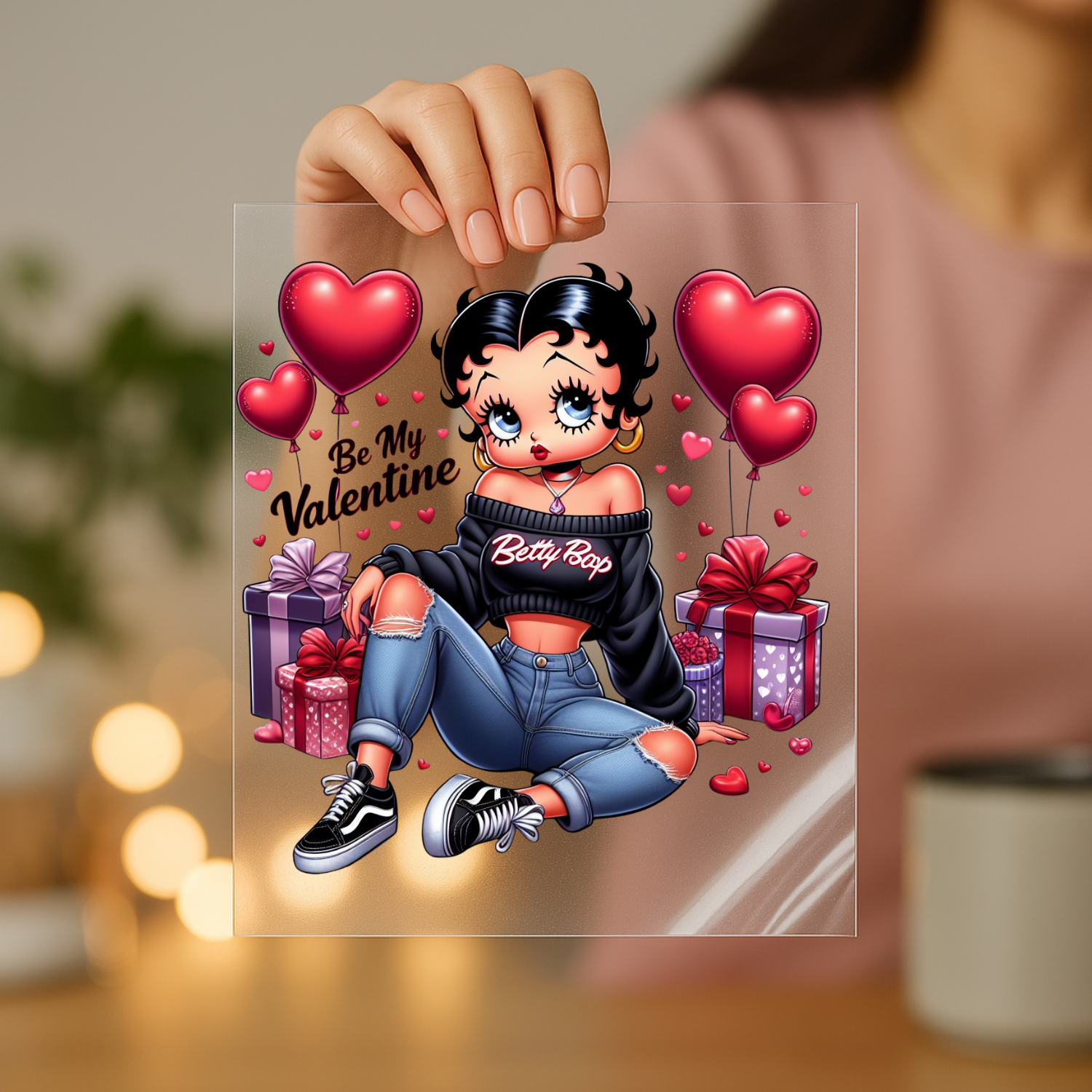 Betty Boop Valentine screen print transfer sheet