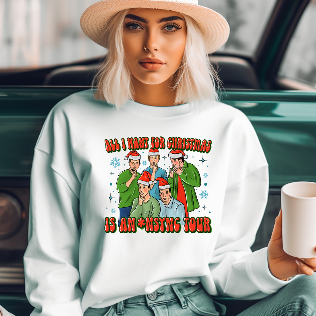 Nsync Tour design printed on soft cotton tee and sweatshirt, featuring motivational graphic tee