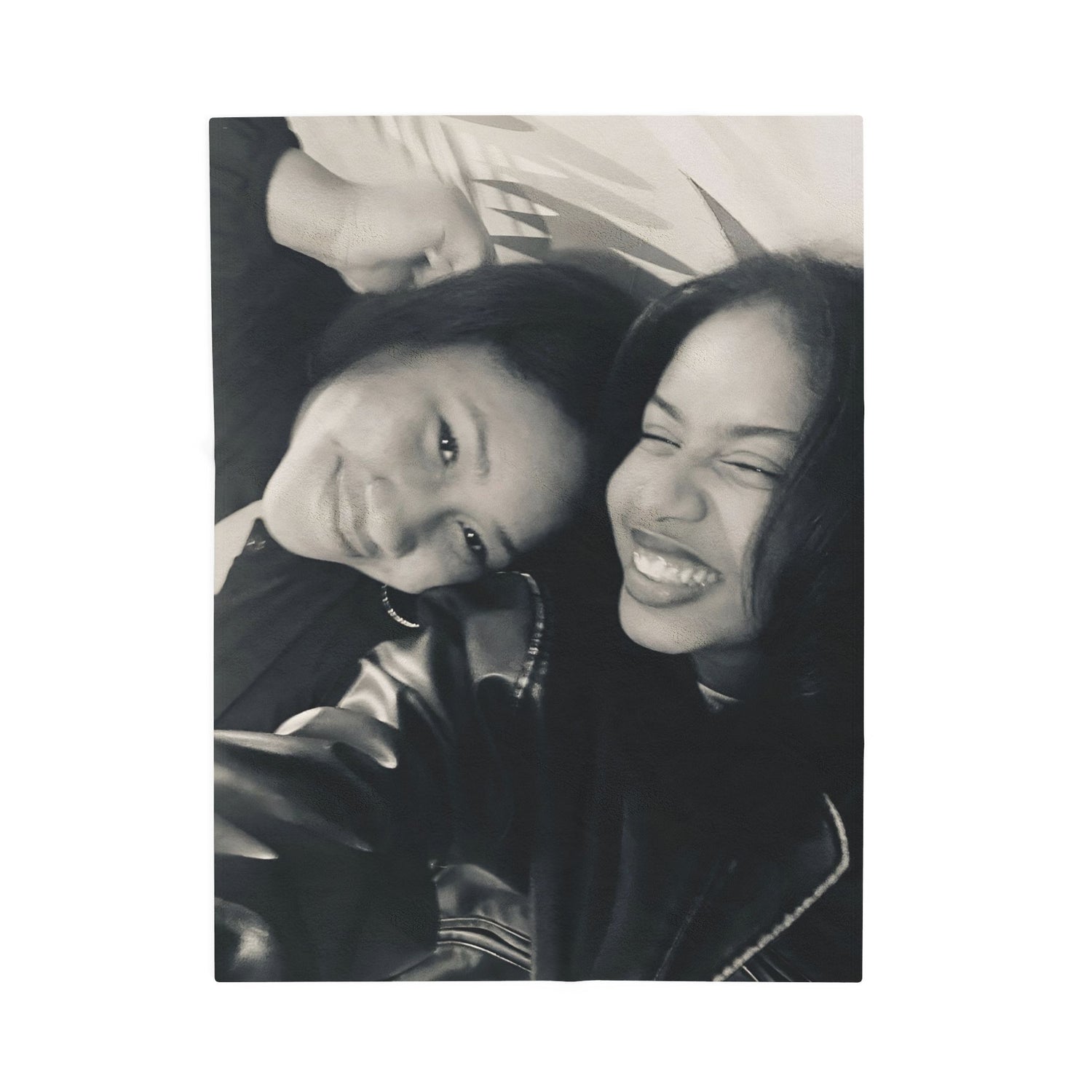 Personalized Portrait Velveteen Plush Blanket — Custom Photo Plush Throw