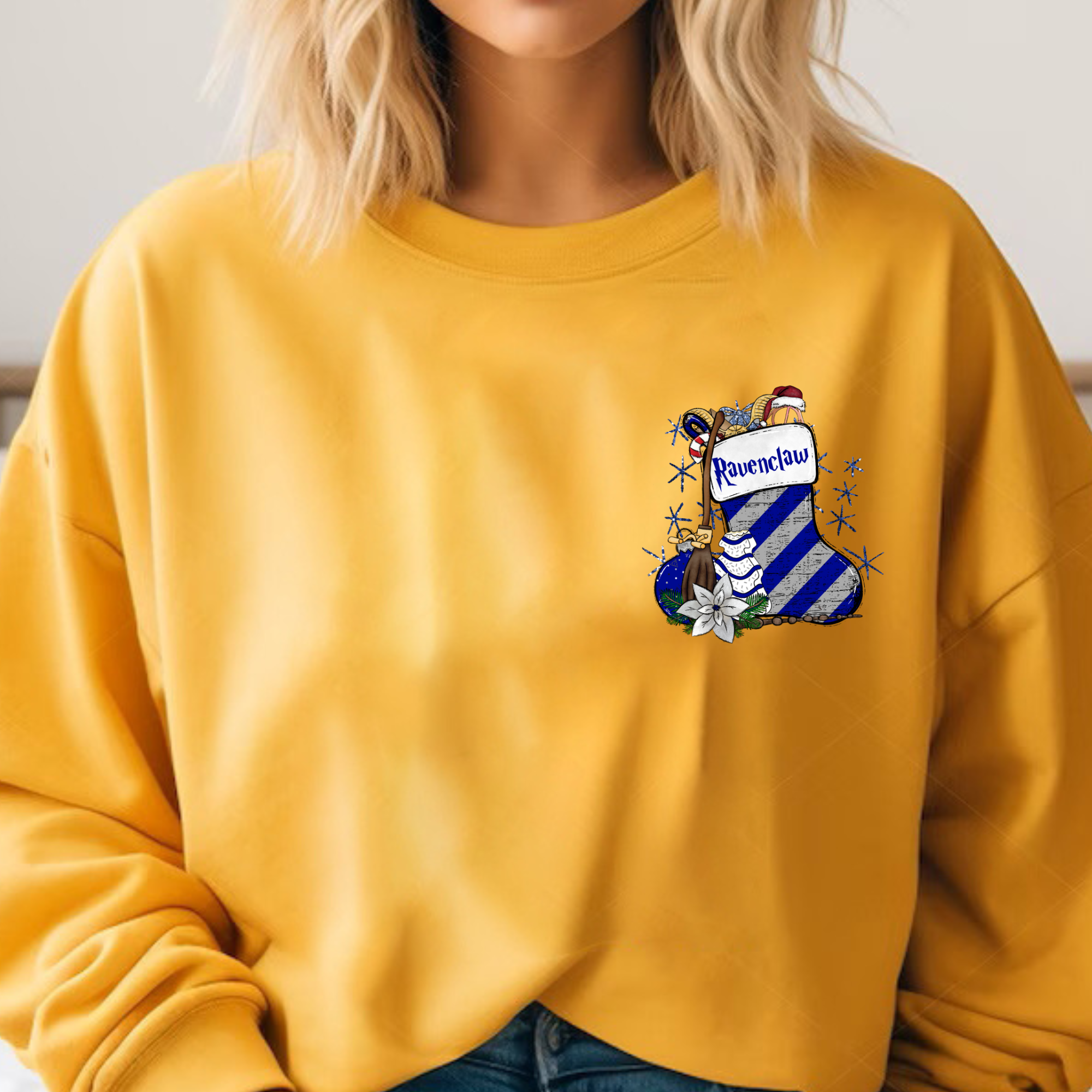 Ravenclaw design printed on soft cotton tee and sweatshirt, featuring motivational graphic tee