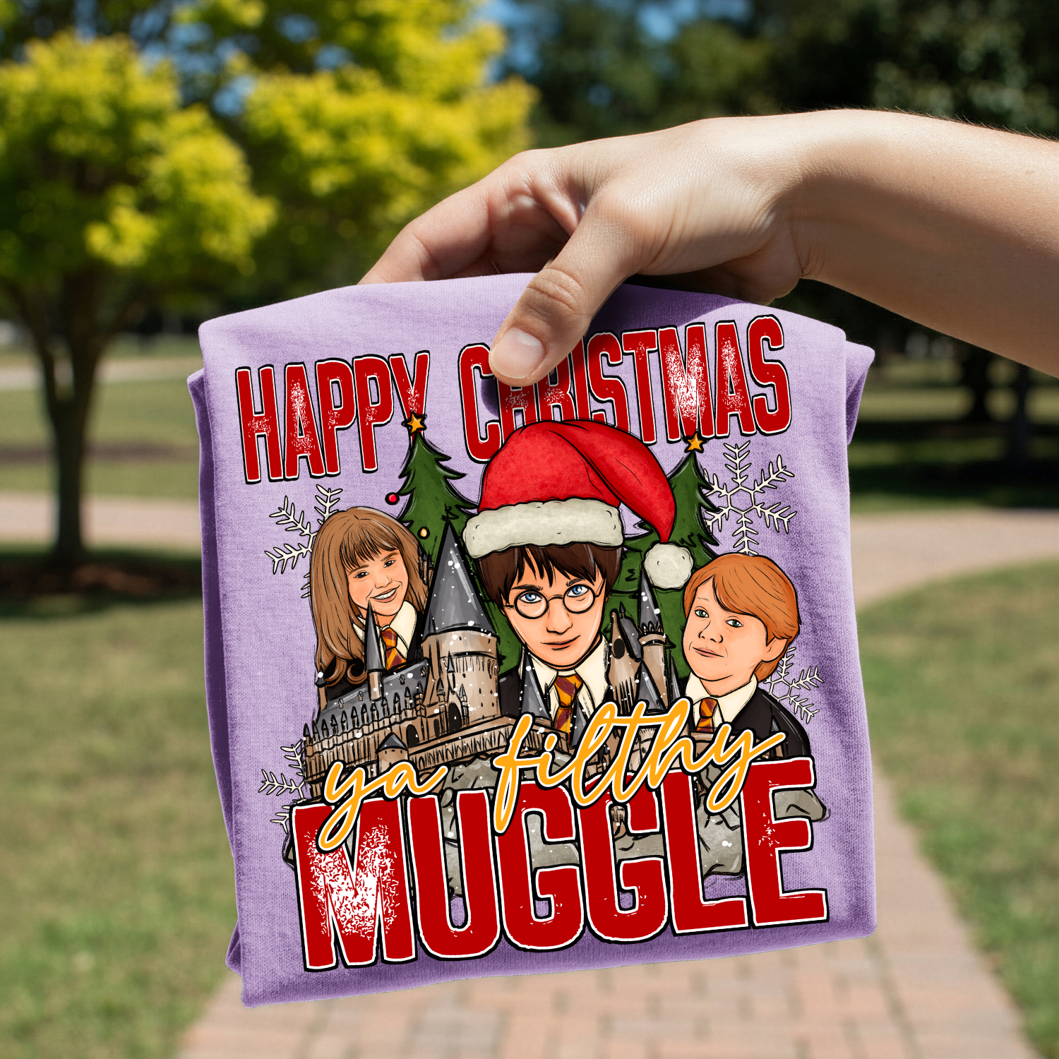 Happy Christmas Ya Filthy Muggle screen print transfer sheet