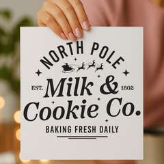 North Pole Milk & Cookie Co. Screen Print Transfer