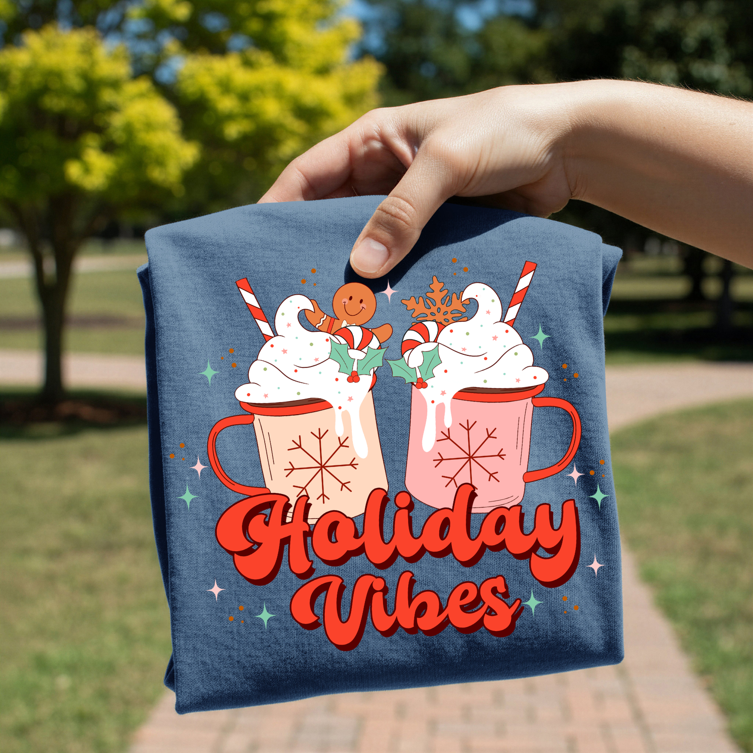 Holiday Vibes screen print transfer sheet