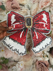 Christmas Bow Chenille Patch - PATCH ONLY - 10.5